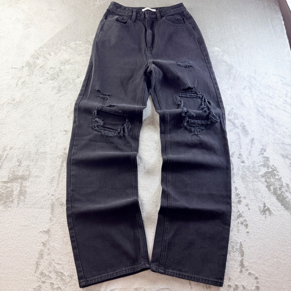 PacSun 90s Boyfriend Distressed High Rise Jeans Black Women's Size 26
